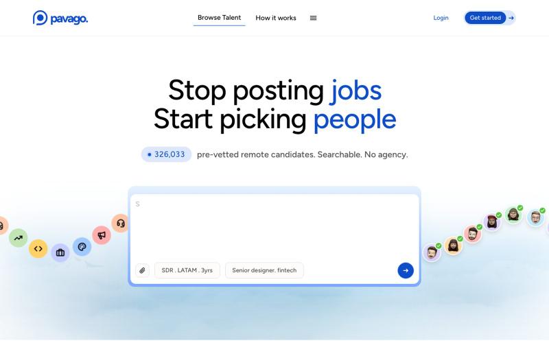 Hire Remote Talent: 300,000+ Vetted Pros | Pavago — screenshot