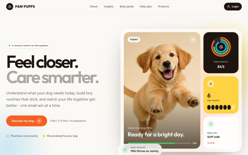 PAW PUPPS - Feel closer. Care smarter. — screenshot