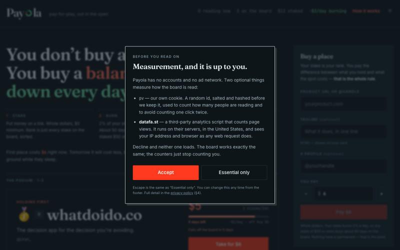 Payola — pay-for-play, out in the open — screenshot