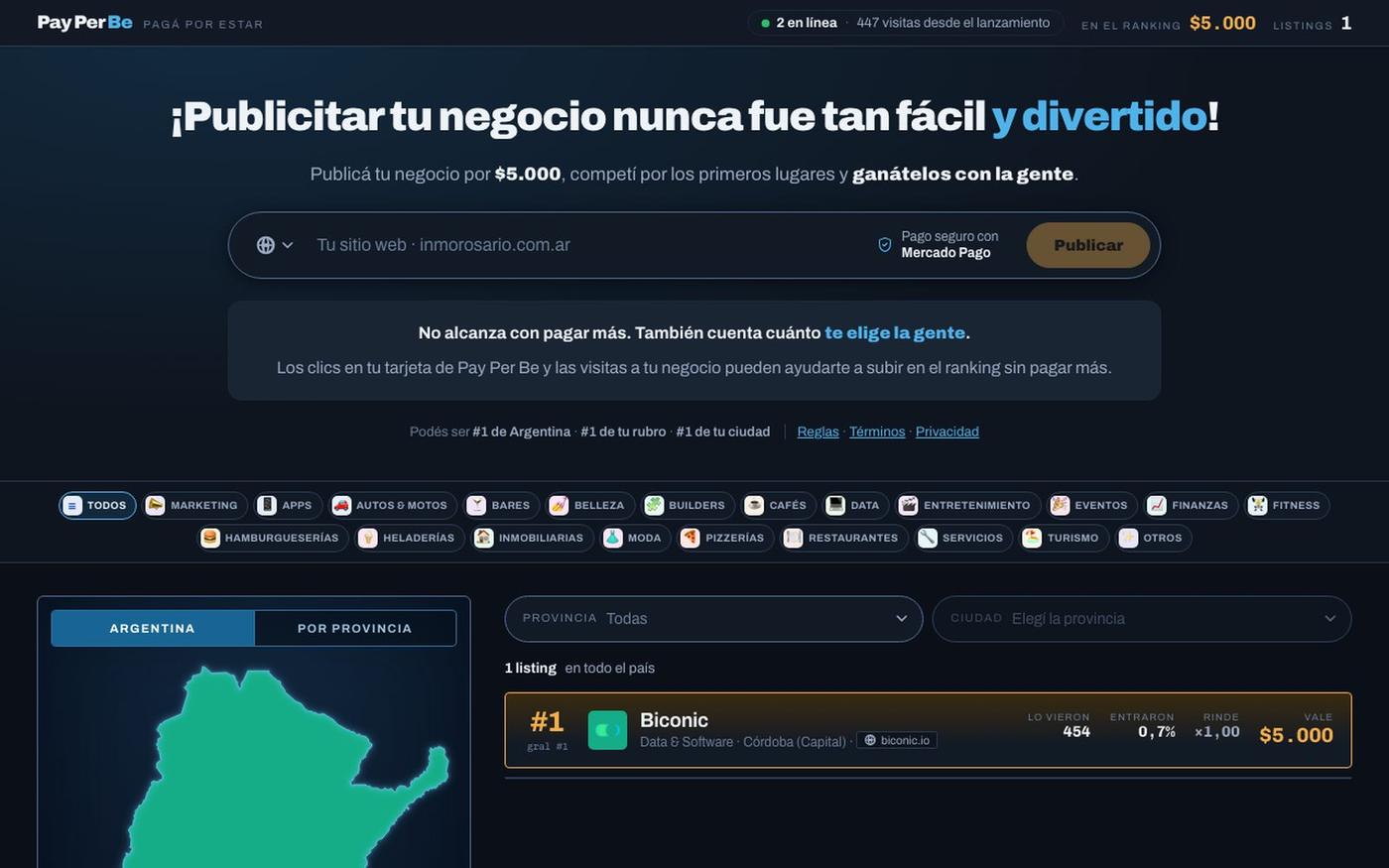 Pay Per Be — el ranking de empresas de Argentina — screenshot
