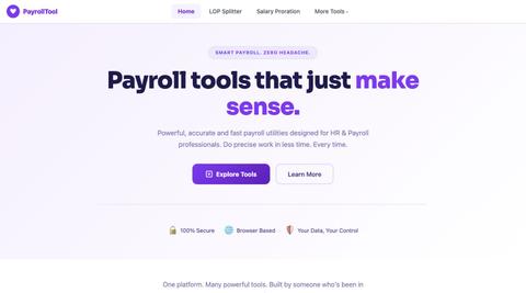 PayrollTool � Free Payroll Calculator for HR Teams | LOP Splitter & Salary Prora — screenshot
