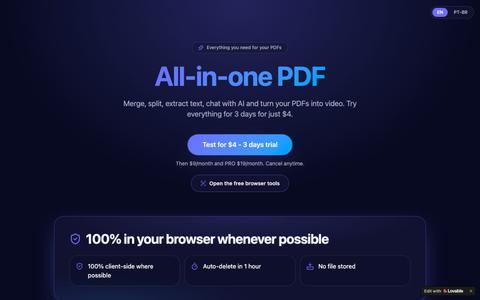 All PDF tools you need in one place | PDFMagic AI — screenshot