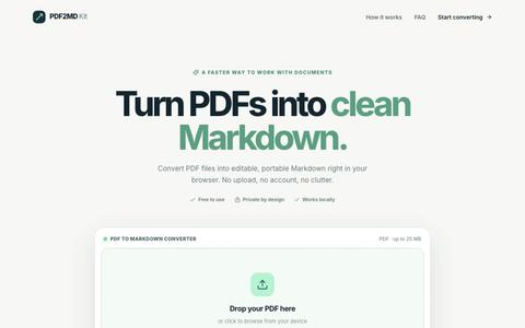 PDF to Markdown Converter | PDF2MD Kit — screenshot