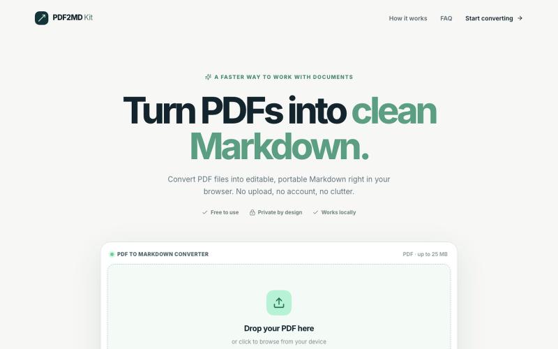 PDF to Markdown Converter | PDF2MD Kit — screenshot