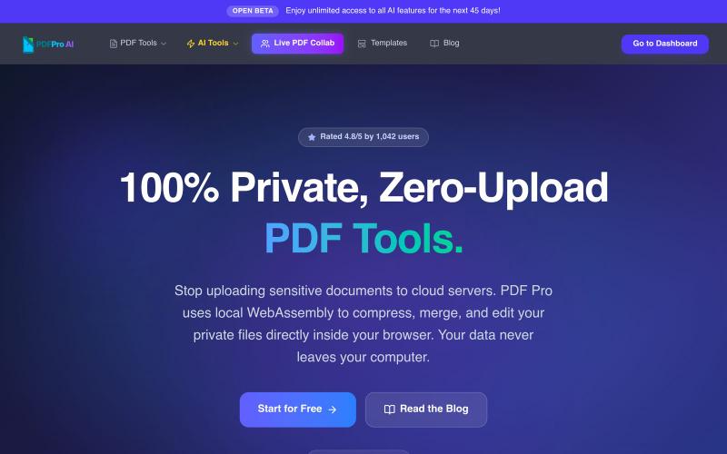 PDF Pro — Free PDF Tools for India | Privacy-First, No Cloud Uploads — screenshot