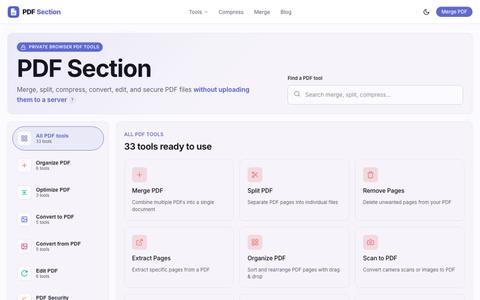 PDF Section — Free Online PDF Tools — screenshot