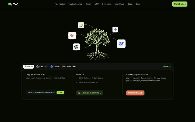 Pear Protocol: The Home of Pair Trading — screenshot