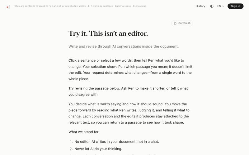 Pen - Ask more of writing. — screenshot