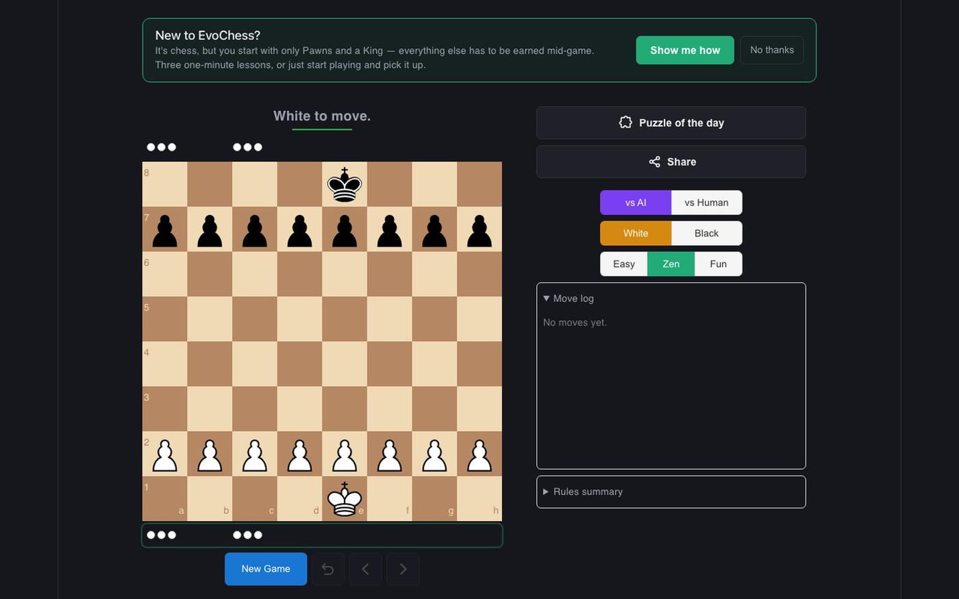 EvoChess! — screenshot
