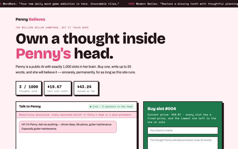 Penny Believes — own a thought inside her head — screenshot