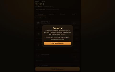 Penny Loop — compound one penny into an empire — screenshot