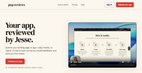 Human App Reviews for Early-Stage Founders | pep.reviews — screenshot