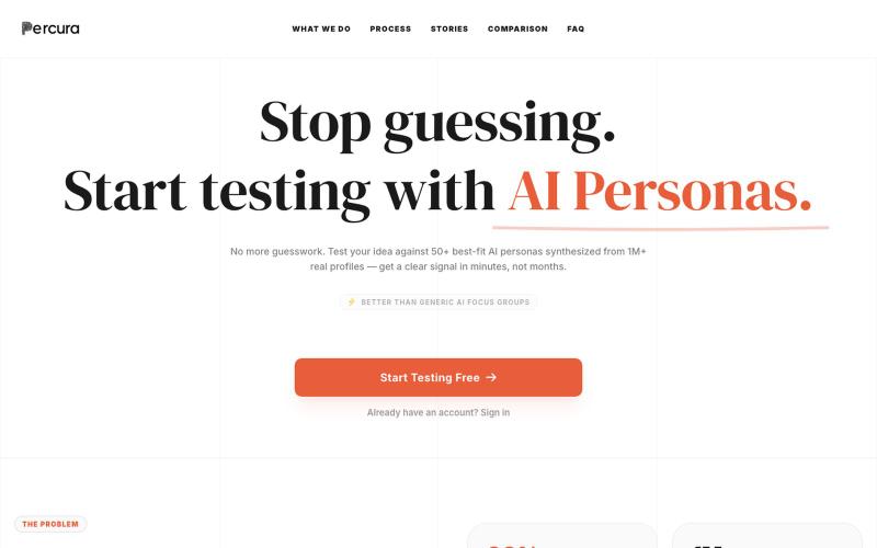 Stop Guessing. Start Testing with AI Personas. — screenshot