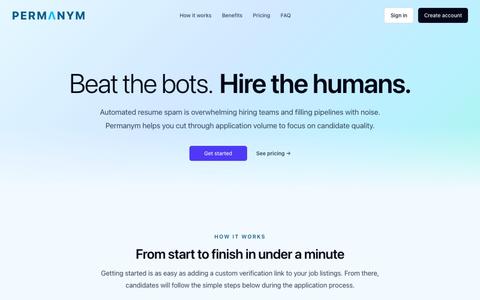 Permanym: Beat the bots. Hire the humans. — screenshot