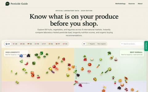 Pesticide Guide | Compare Produce by Pesticide Load — screenshot