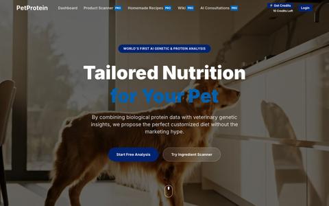 Pet Nutrition AI - Custom Protein-Based Nutrition — screenshot