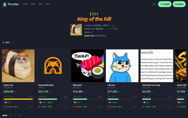 Pew.fun — screenshot