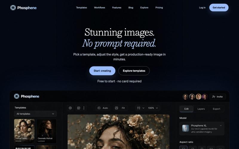 Phosphene - AI Image Templates — screenshot