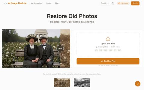 Restore Old Photos Online Free - AI Photo Restoration | PhotoRestore.ai | PhotoR — screenshot