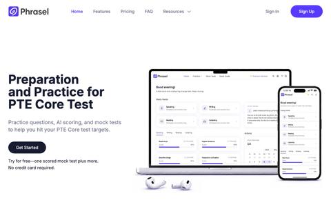 Phrasel: Free PTE Core Practice and Mock Tests — screenshot