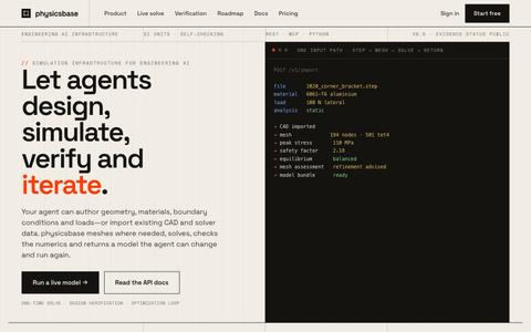 physicsbase — simulation infrastructure for engineering AI — screenshot