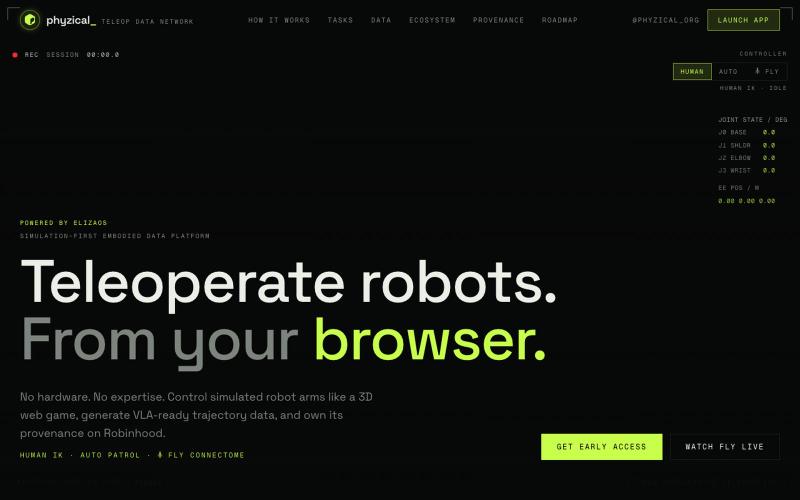 phyzical — Teleoperate robots from your browser — screenshot