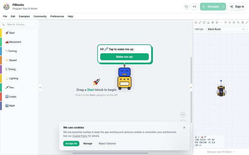 PiBlocks - Program Your Pi Robot — screenshot