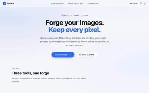 PicForge - Privacy-First Image Compressor & Live Photo Toolbox — screenshot