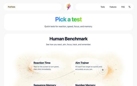 Pick a Test – Free Online Tests — screenshot
