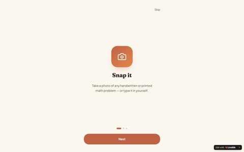 SnapSolve — Snap a math problem, get the answer — screenshot