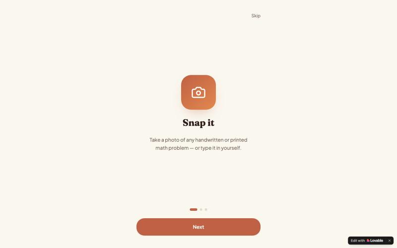 SnapSolve — Snap a math problem, get the answer — screenshot