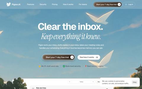 Pigion.AI | Jouw persoonlijke e-mail assistent — screenshot