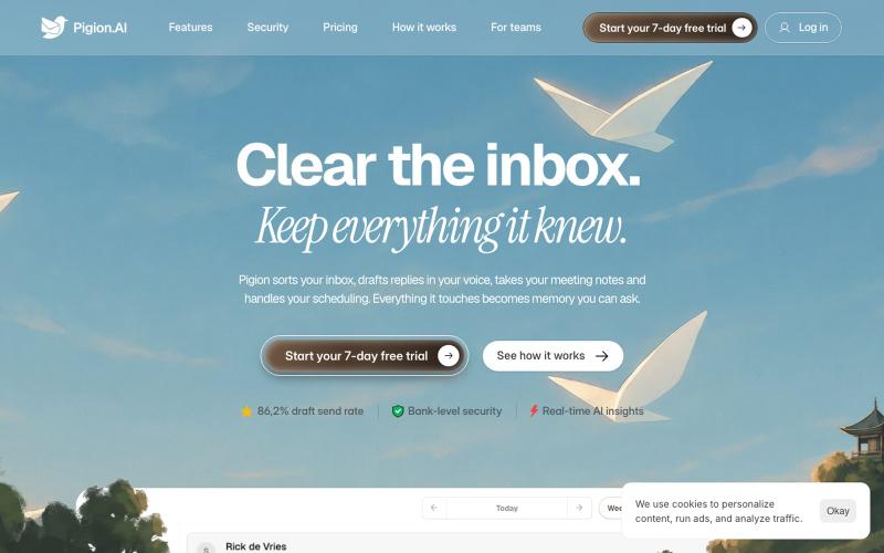 Pigion.AI | Jouw persoonlijke e-mail assistent — screenshot
