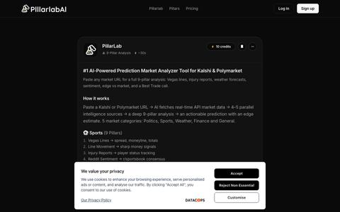 #1 AI-Powered Prediction Market Analyzer Tool for Kalshi & Polymarket — screenshot