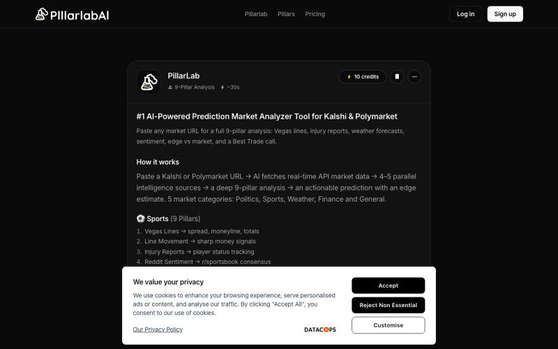 #1 AI-Powered Prediction Market Analyzer Tool for Kalshi & Polymarket — screenshot