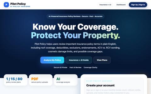 Pilot Policy | AI Insurance Policy Reviews — screenshot
