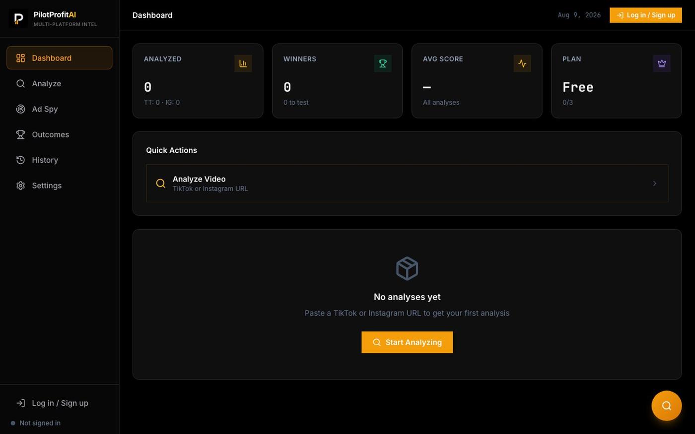 PilotProfitAI | The Future of Ecommerce Intelligence — screenshot