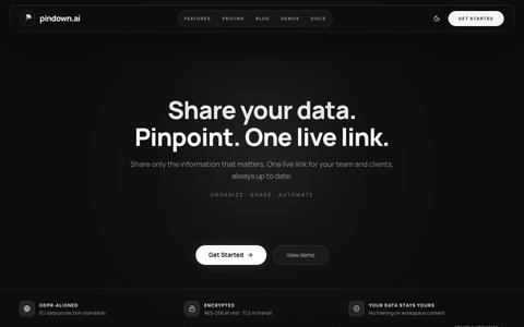 Pindown — Share your data. Pinpoint. One live link. — screenshot