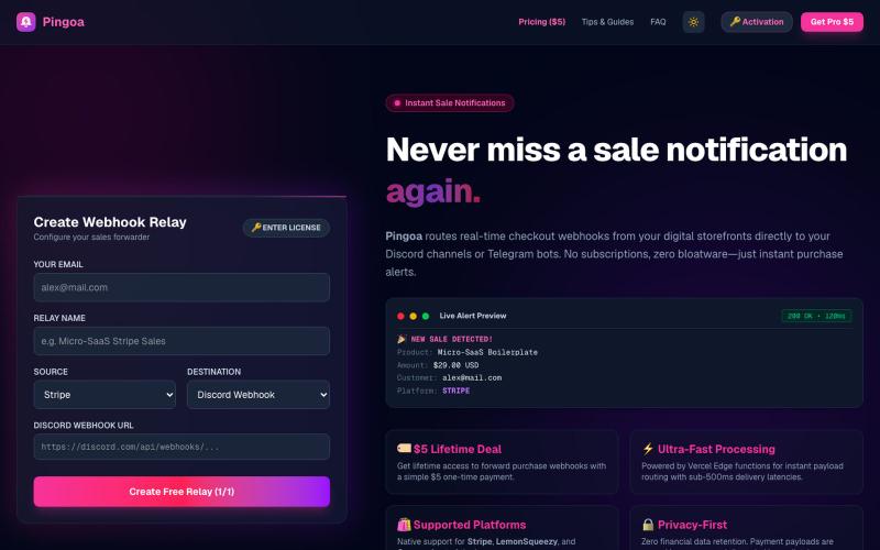pingoa — screenshot