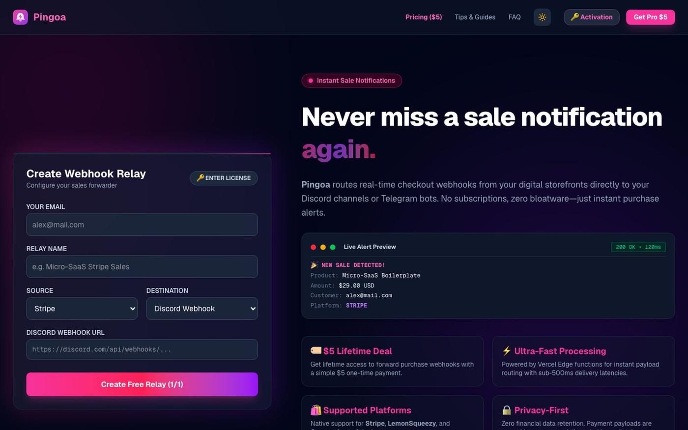 pingoa — screenshot