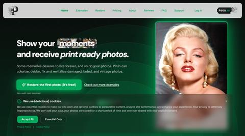 Pinin — restore, colorize, and enhance old photos with AI — screenshot