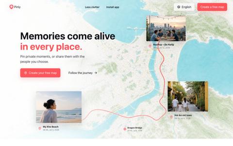 Pinly - A Private Map for Your Memories — screenshot