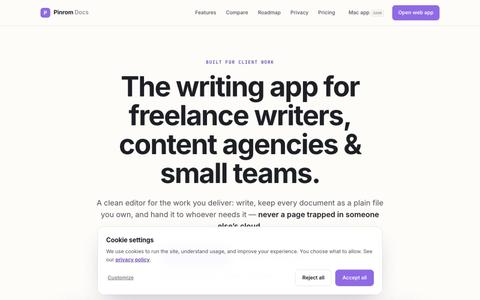 Pinrom Docs — write offline, share without paying for seats — screenshot