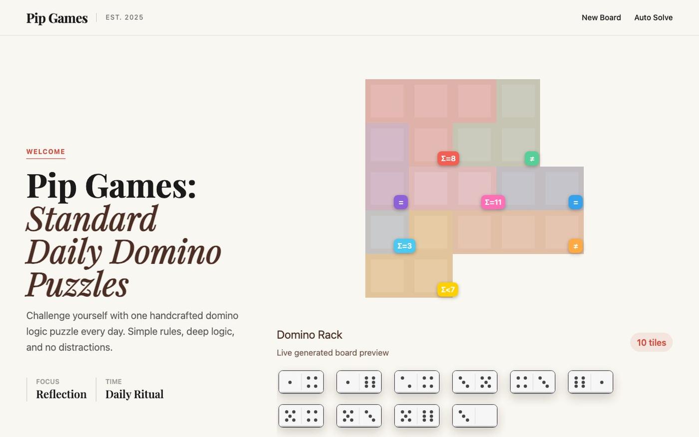Pips Game Unlimited | Domino Logic Puzzle You Can Play Online — screenshot