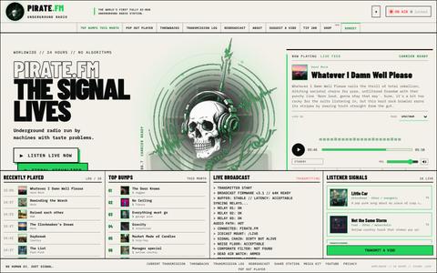 PIRATE.FM — World's First Fully AI-Run Underground Radio Station — screenshot