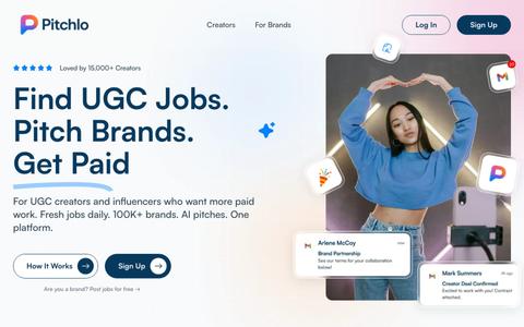Pitchlo | UGC Creator Marketplace — Brand Deals & Paid Jobs — screenshot