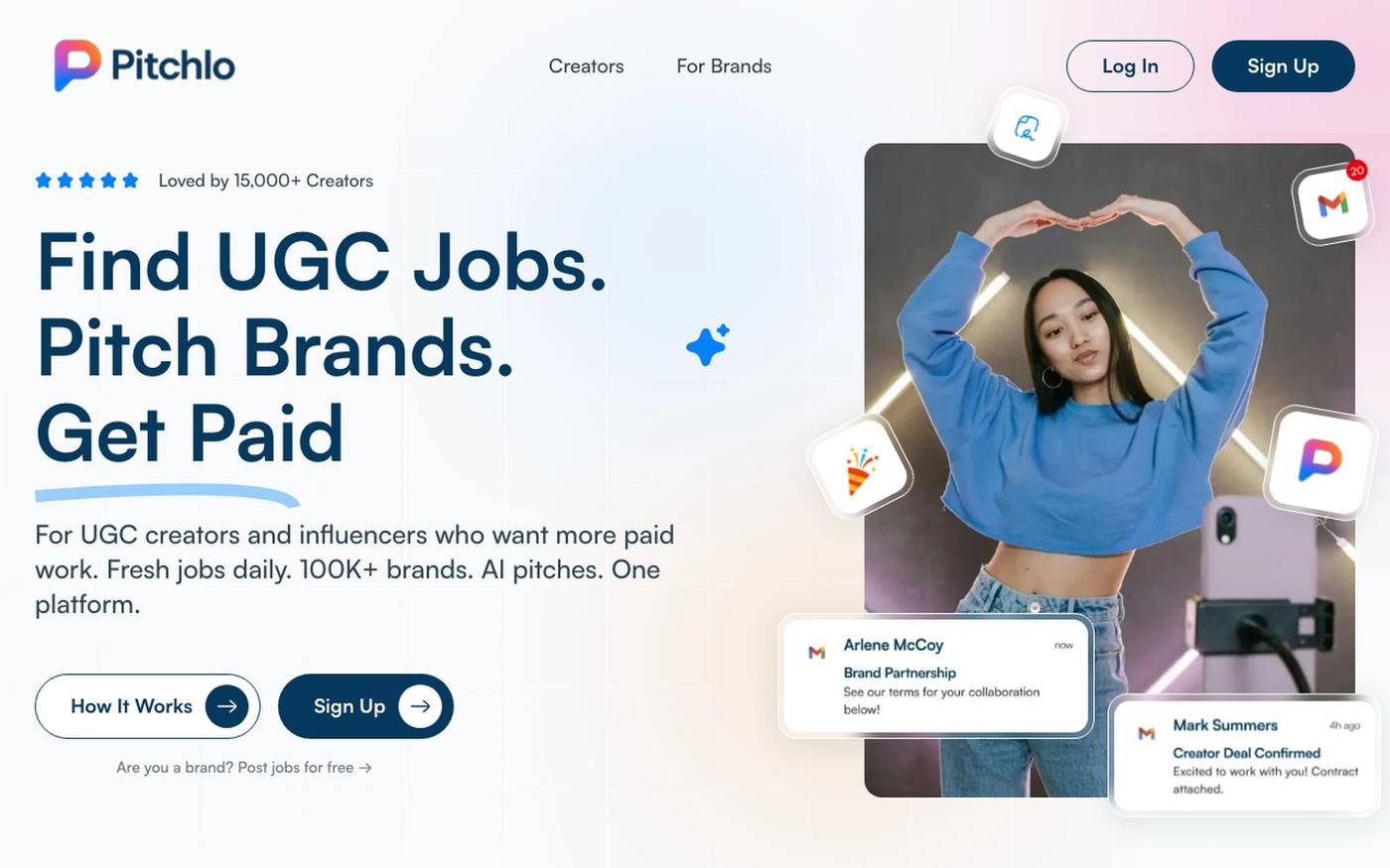 Pitchlo | UGC Creator Marketplace — Brand Deals & Paid Jobs — screenshot