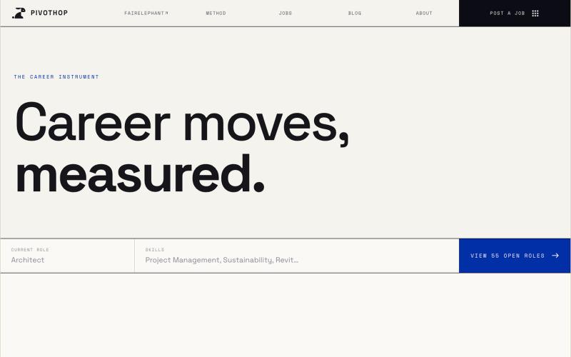 PivotHop — Career moves, measured. — screenshot
