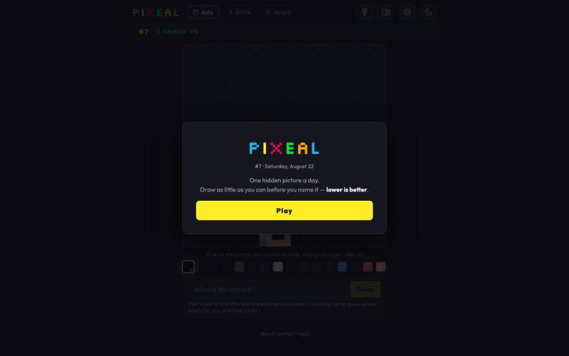 Pixeal · a daily picture puzzle — screenshot