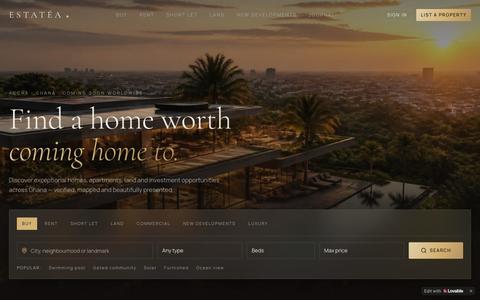 Estatéa — Luxury Property Discovery in Accra, Ghana — screenshot